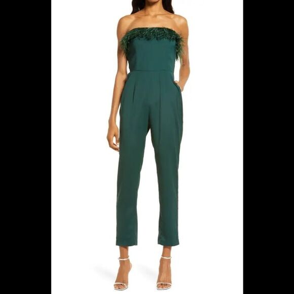 New SAYLOR Lelaina Jumpsuit in Evergreen size large - Picture 2 of 9